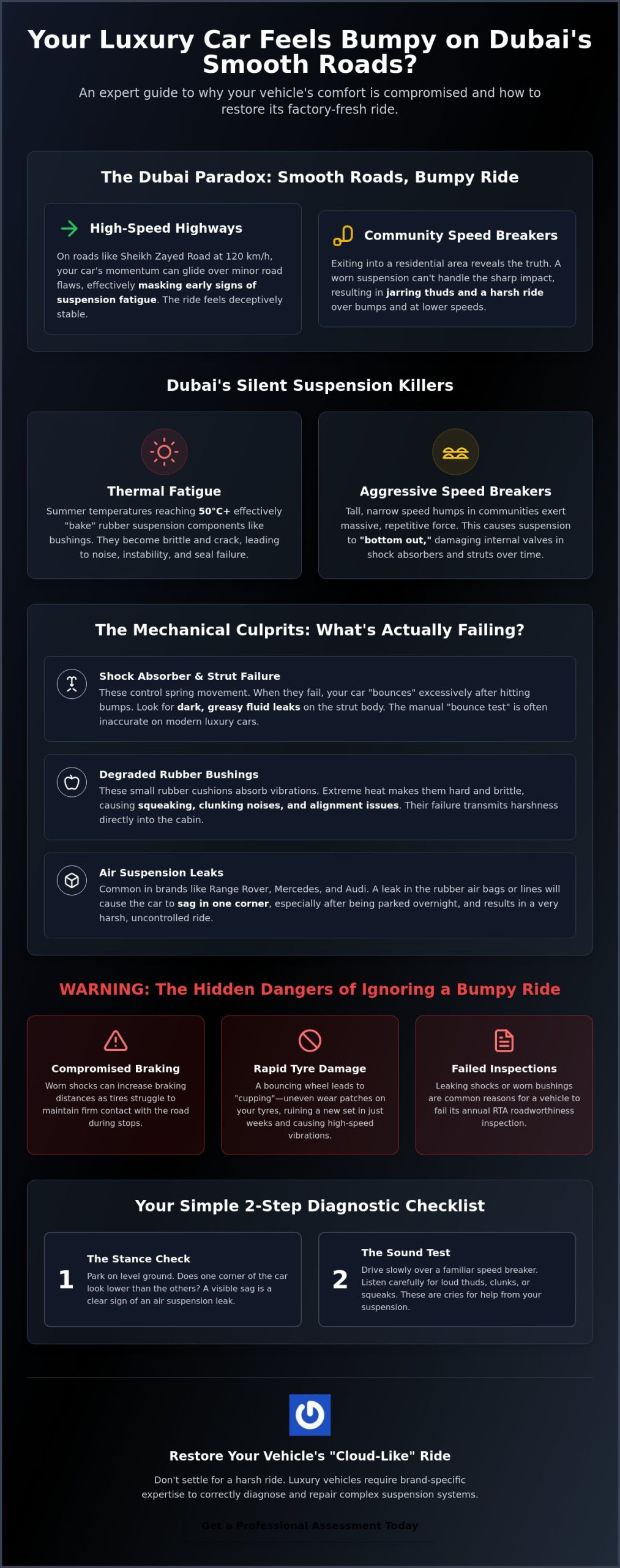 Why Your Car Feels Bumpy on Dubai Roads: A Specialist Diagnostic Guide