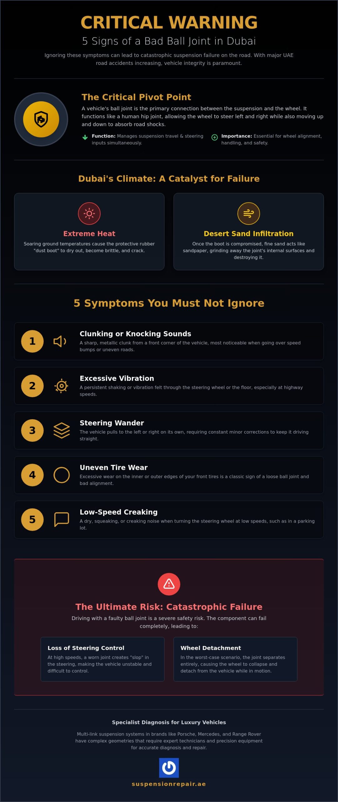 Signs of a Bad Ball Joint: A Dubai Driver’s Guide to Suspension Safety (2026)