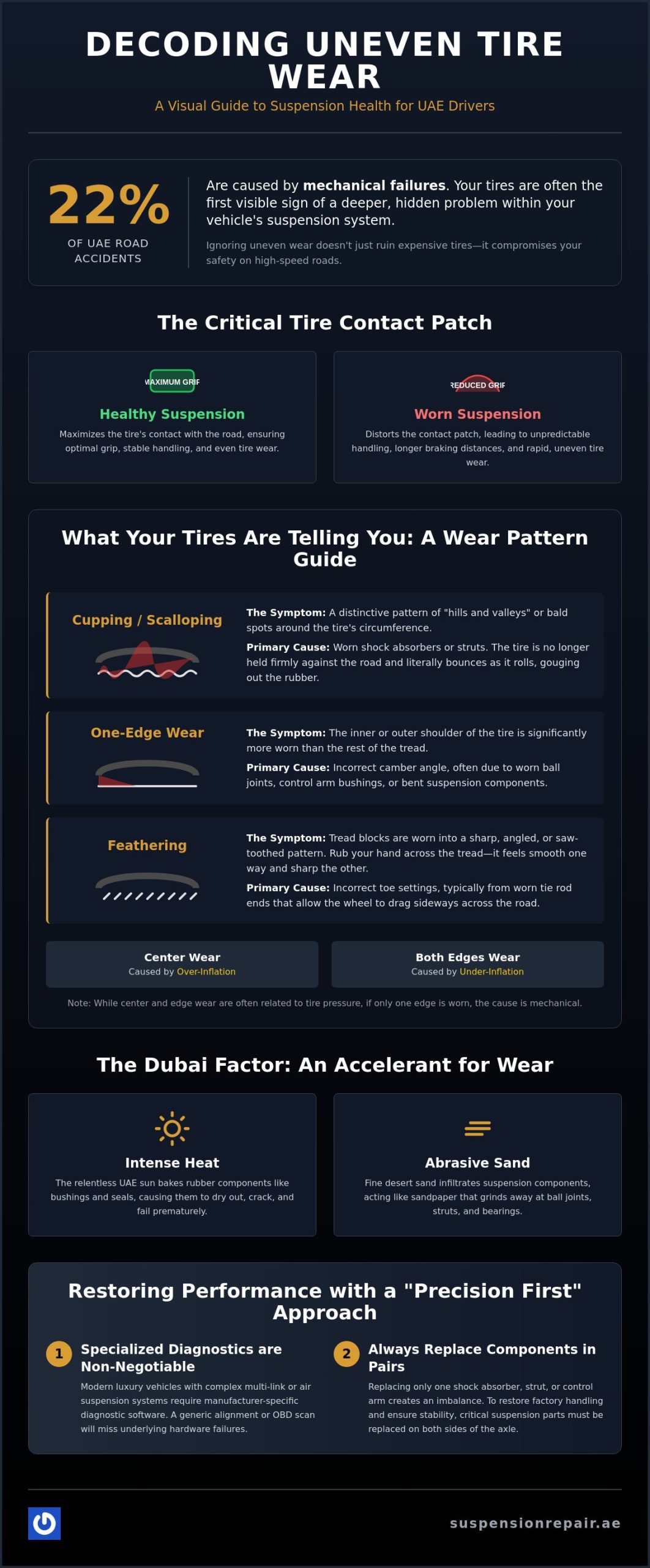 Uneven Tire Wear & Suspension Problems: A Dubai Specialist’s Guide
