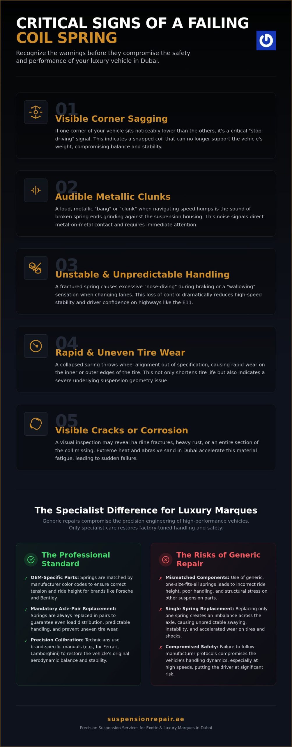 Broken Coil Spring Replacement Dubai: Expert Suspension Solutions for Luxury Cars
