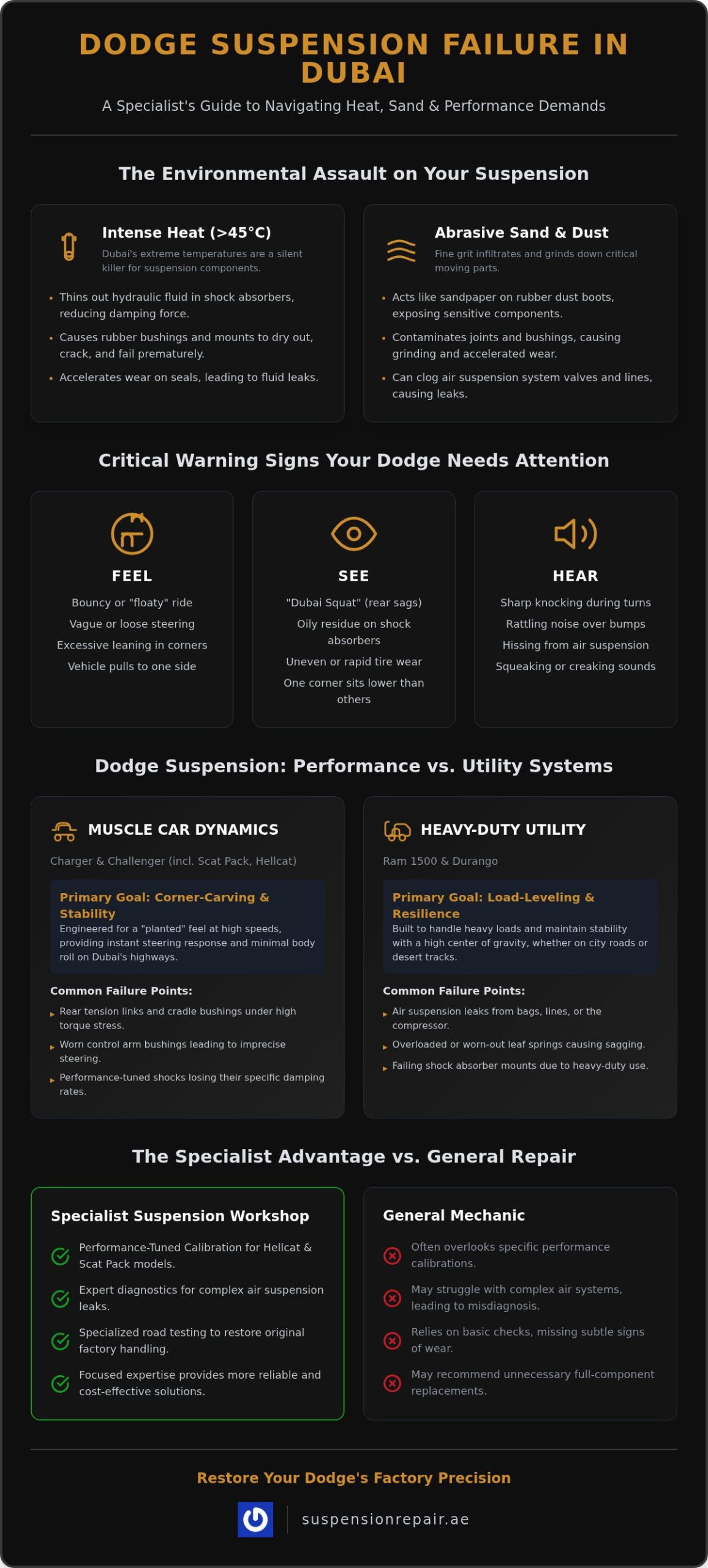 Dodge Suspension Repair Dubai: Specialist Care for Muscle Cars & SUVs