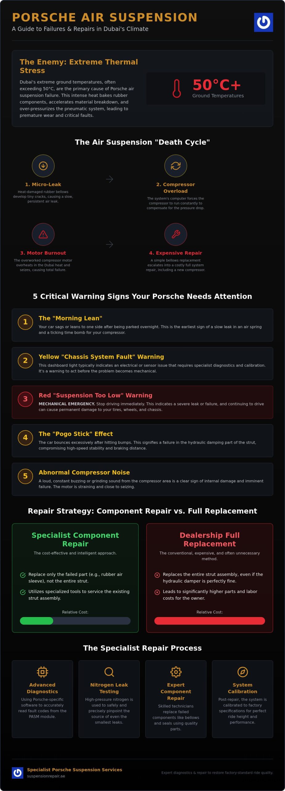 Porsche Air Suspension Repair Dubai: The Specialist Guide to Restoring Performance