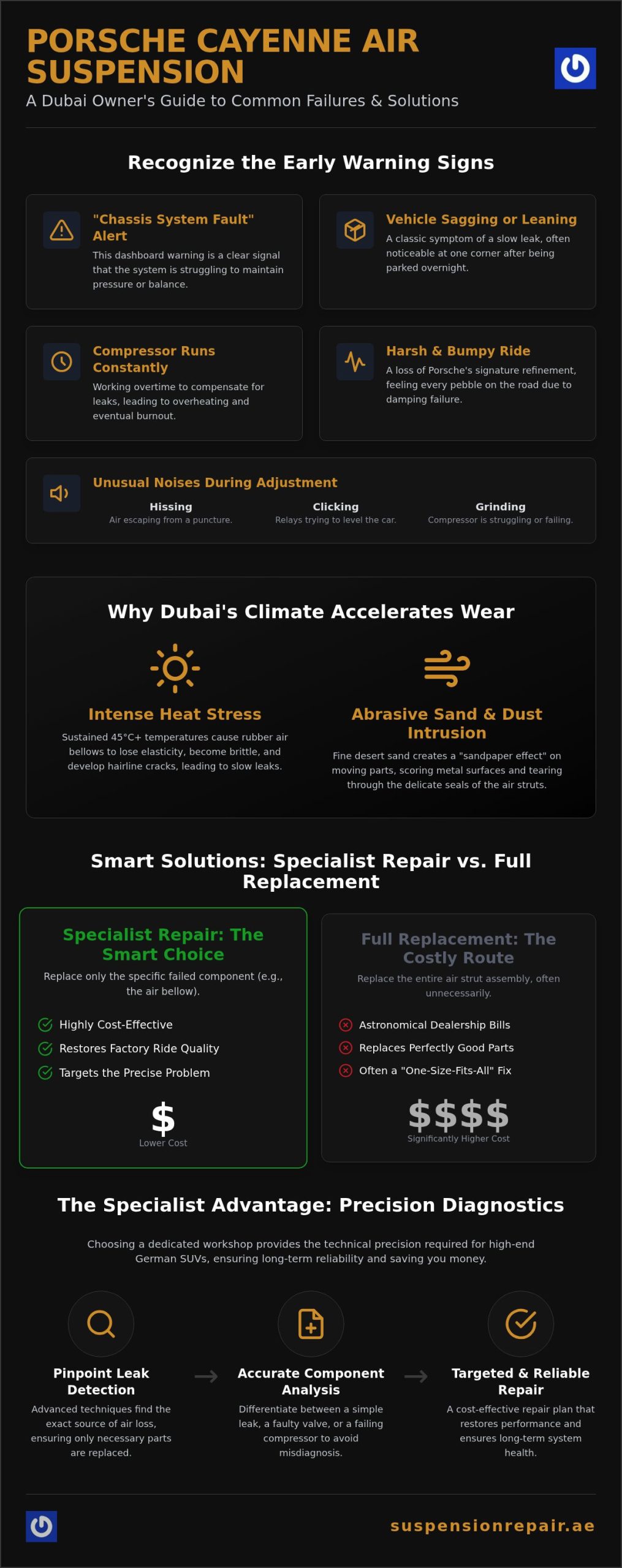 Porsche Cayenne Air Suspension Repair Dubai: Specialist Solutions 2026